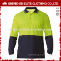 2017 summer breathable 3M reflective long sleeve safety green polo shirt